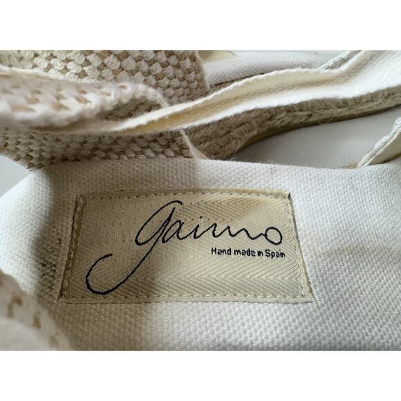 GAIMO Ankle Tie Wedge Espadrilles Sandals EU 40 US 9 Ivory Bridal Made In Spain - Picture 10 of 16